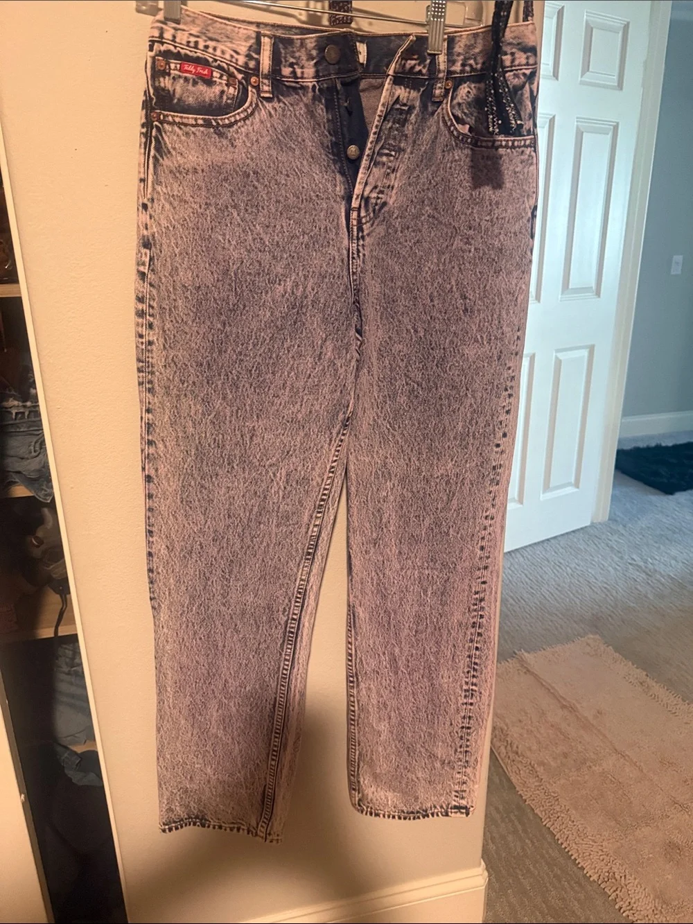 Teddy Fresh Pink Acid-Wash Boyfriend Jeans
